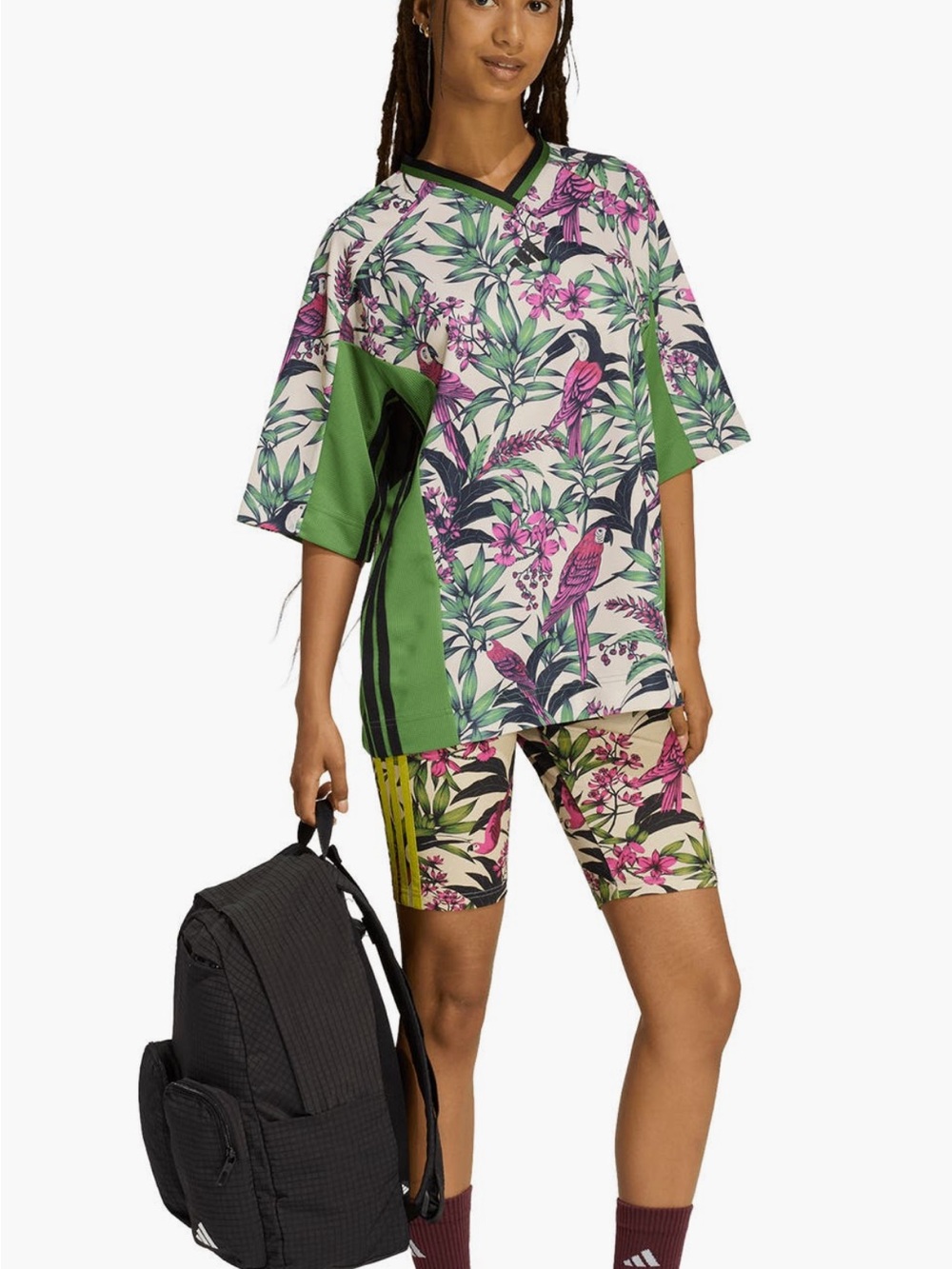 adidas X Farm Rio Oversized Floral Short Sleeve T Shirt size M